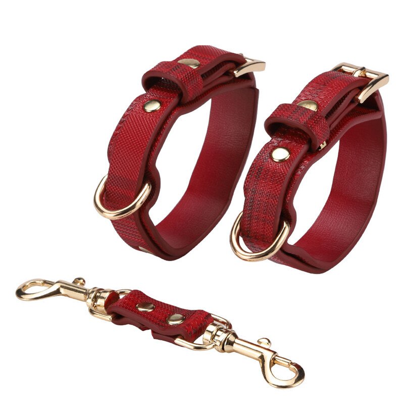 Sex Bondage BDSM Kit Restraints Set Sex Toys with Hand Cuffs Ankle Cuff Bondage Collection &amp; Whip &amp; Collar Choker SM Games