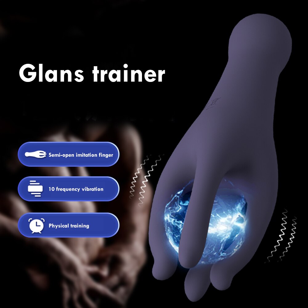 Sex Glans เทรนเนอร์นวดอวัยวะเพศชายชาย Masturbator 10 Speed Vibrating Glans Vibrator เซ็กซ์ทอยสำหรับผู้ชายยาวนาน Delay Endurance Exer