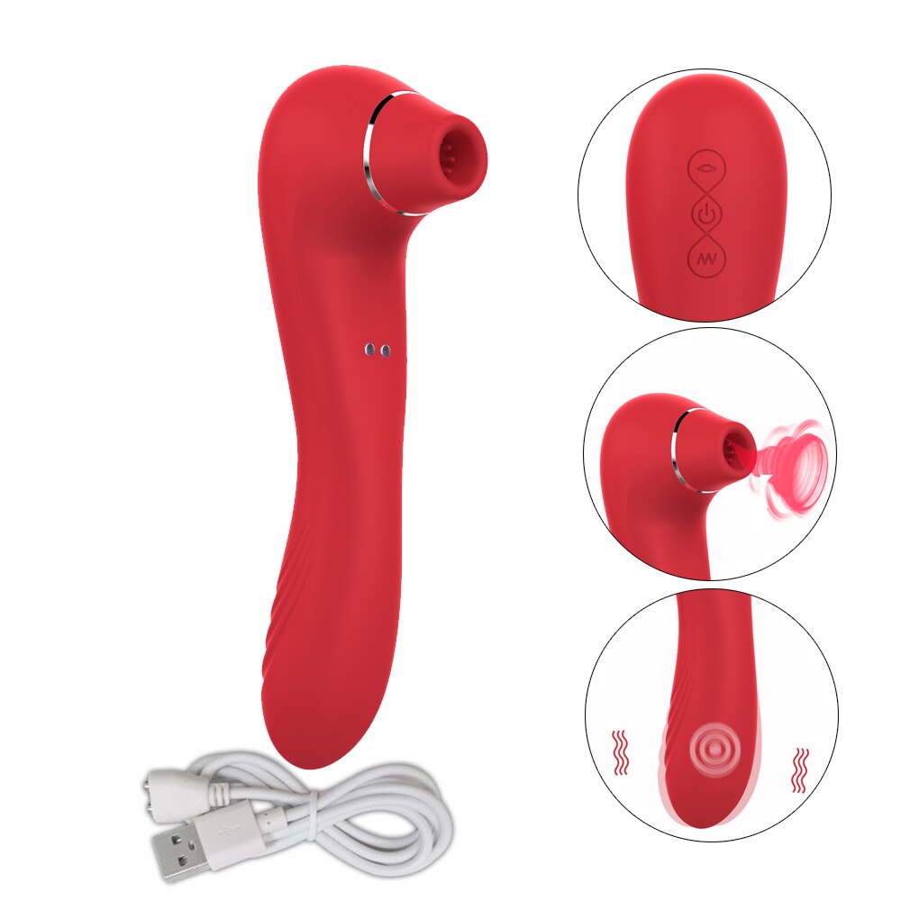 Sex Sucking Toys Vibrator Female Powerful Clitoris Sucker Blowjob Tongue Stimulator Nipple Vagina Pussy Pump for Women Adults 18