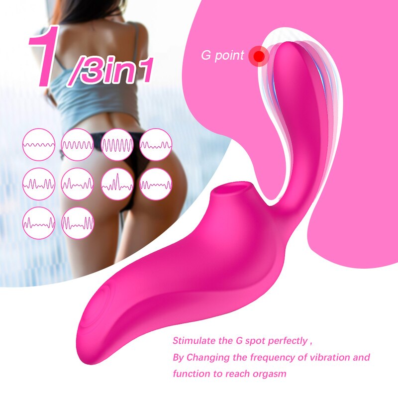 Sex Toys 3-in-1 Modes Clitoral Sucking Vibrator for Women 10 Speeds Vibrating Clit Sucker Woman G-Spot Masturbators Adult Toys