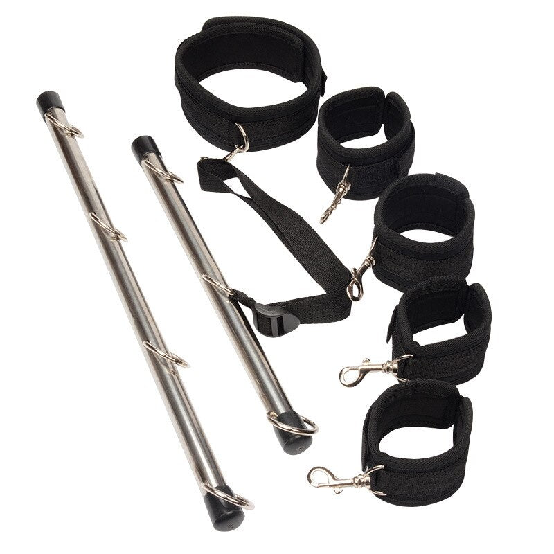 Sex Toys for Women, BDSM Bondage Set, Metal Butt Plug, Nylon Restraint Belt, Steel Pipe Erotic Handcuffs, Adult Flirt Games