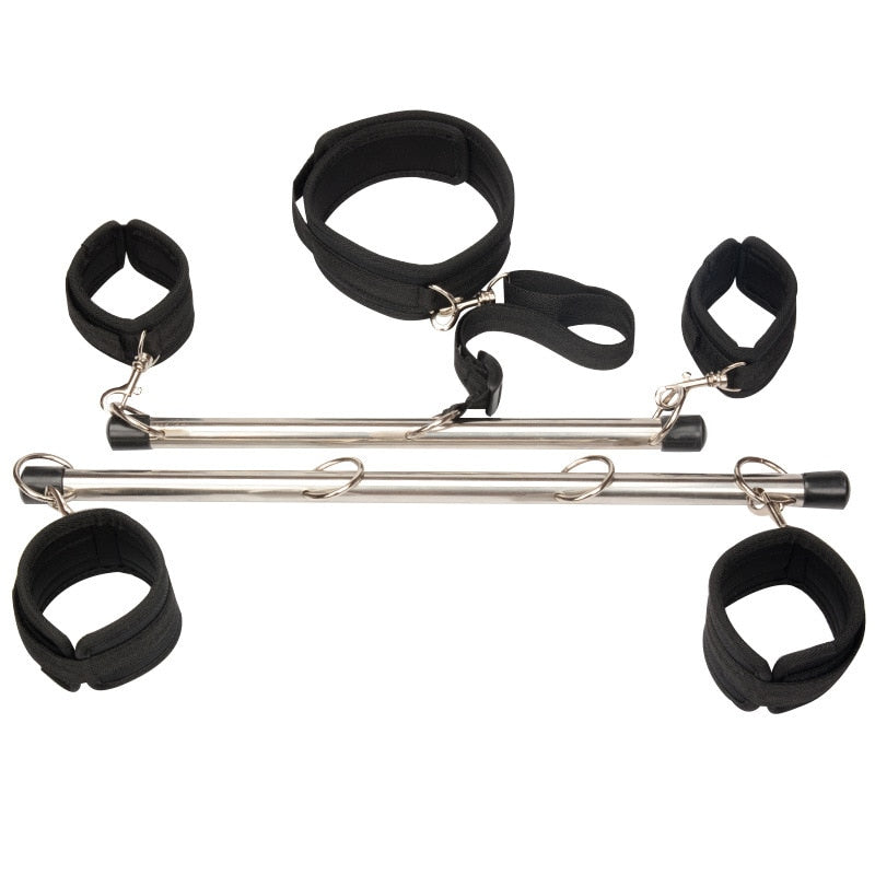 Sex Toys for Women, BDSM Bondage Set, Metal Butt Plug, Nylon Restraint Belt, Steel Pipe Erotic Handcuffs, Adult Flirt Games