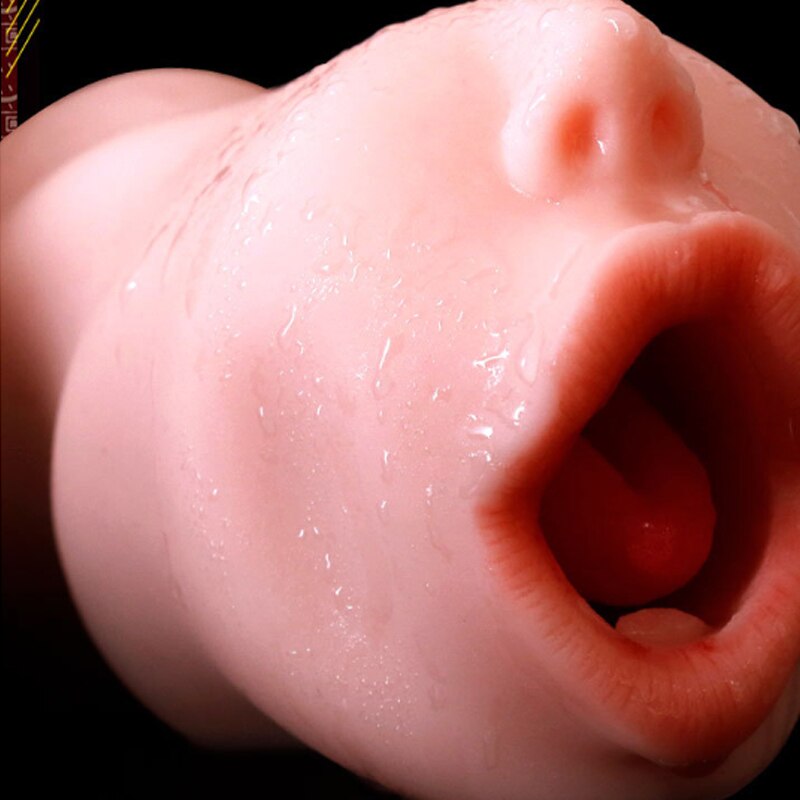 Men's Sex Toys Masturbator Cup Realistic Artificial Silicone Vagina Deep Pocket Pussy Licking Sucking Adult Toy