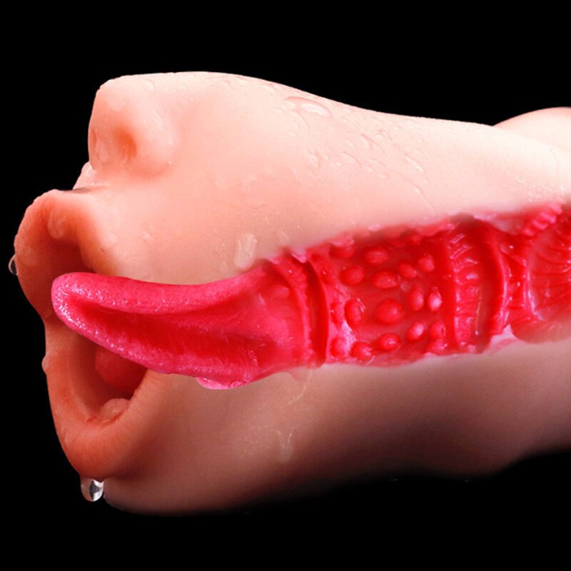 Men's Sex Toys Masturbator Cup Realistic Artificial Silicone Vagina Deep Pocket Pussy Licking Sucking Adult Toy