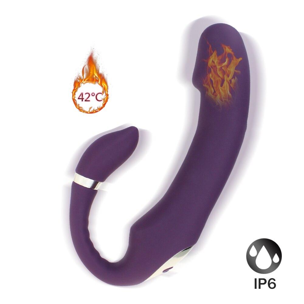 Sex Vibrator G-spot Stimulator Soft Double-head Vibrating Sex Toys for Women Clit Massager Rechargeable C-shape for Couple Fun