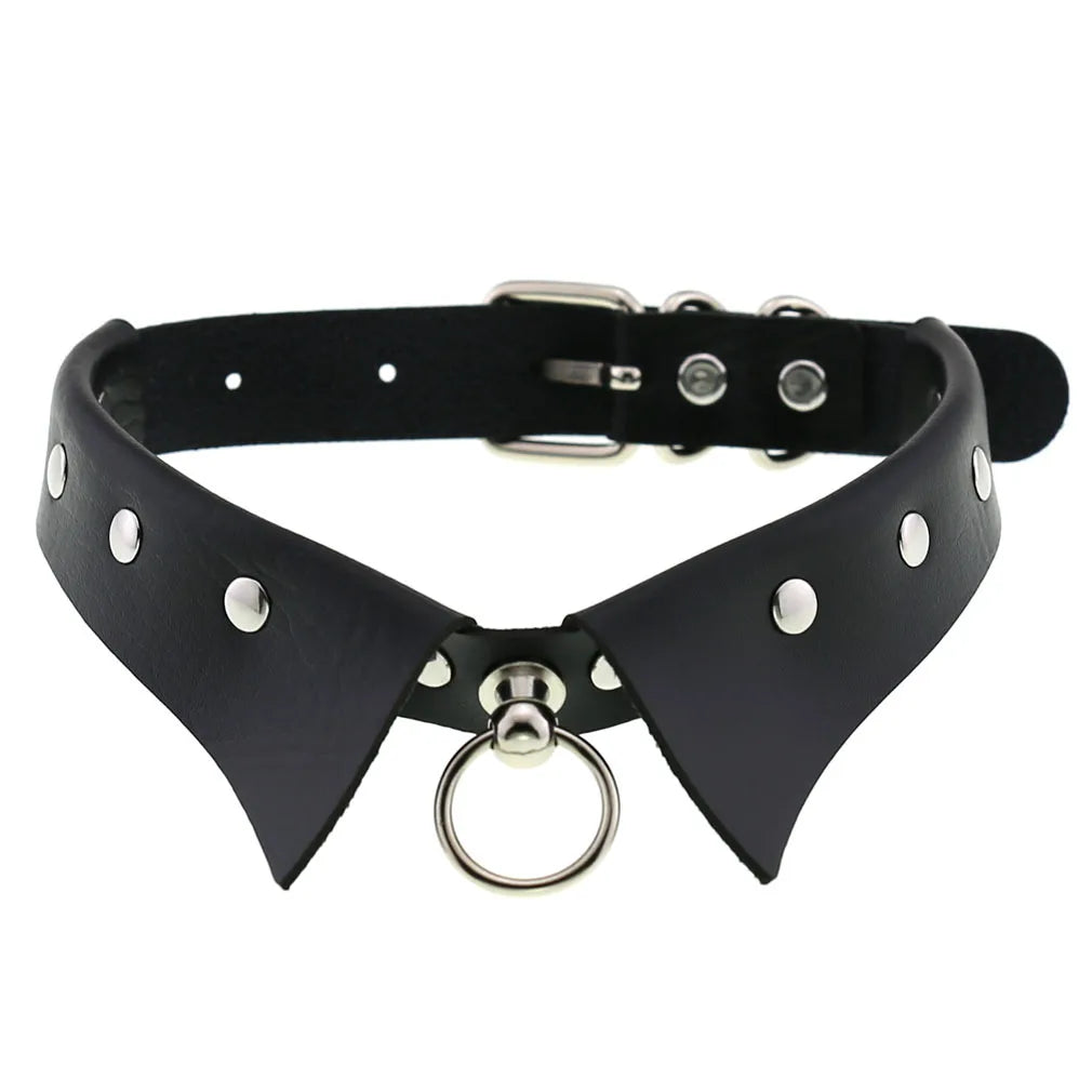 BDSM Different Styles Fashion Punk Men's Torques Necklace Gothic PU Leather Choker Collar Necklace Women's Body Chain