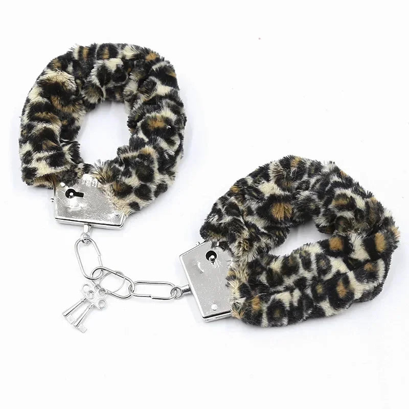 Fuzzy Plush Handcuffs Soft Bondage Restraints for Couples Play Adjustable Comfortable