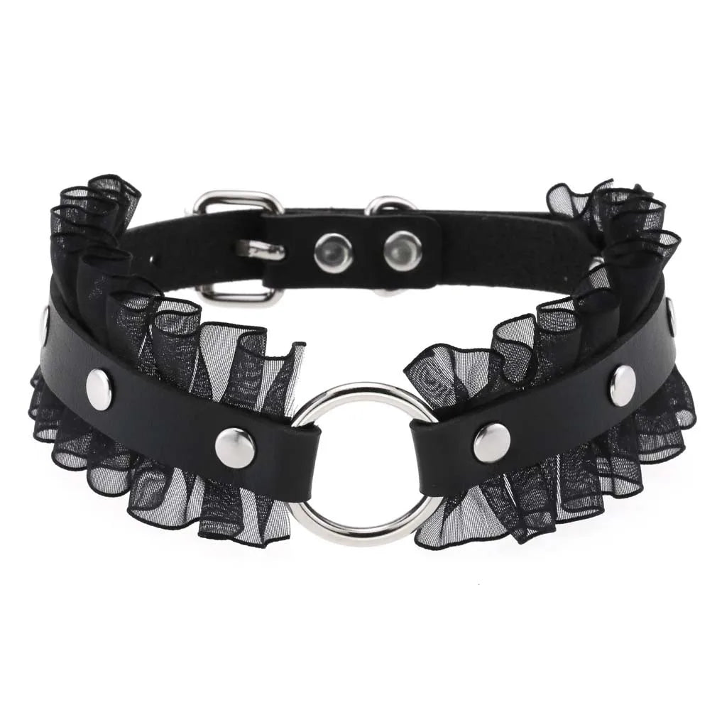 BDSM Different Styles Fashion Punk Men's Torques Necklace Gothic PU Leather Choker Collar Necklace Women's Body Chain