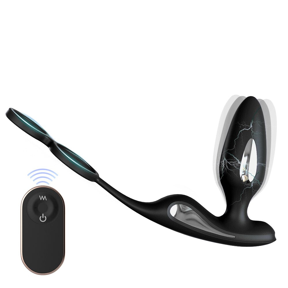 ไฟฟ้า Shock Anal Vibrator Butt Plug ชาย Prostate Massager รีโมทคอนโทรล Delay Ejaculation อวัยวะเพศชาย Cock แหวนเพศของเล่นสำหรับผู้ชาย