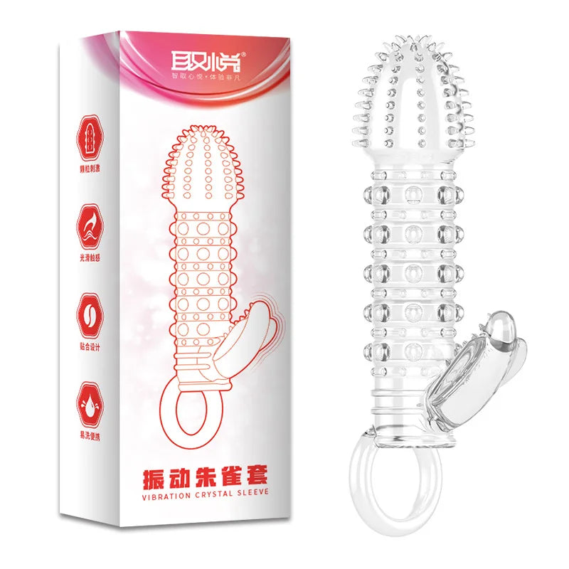 Silicone Penis Sleeves Reusable Condoms Cock Enlarger Penis Erection Sex Toy for Men Transparent Penis Enlargement Men Sex Toys