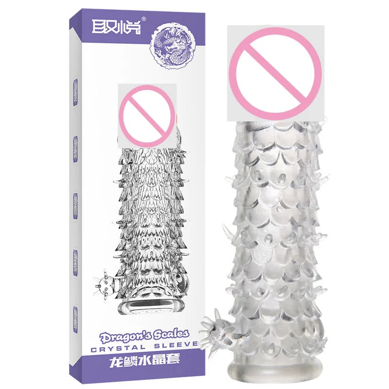 Silicone Penis Sleeves Reusable Condoms Cock Enlarger Penis Erection Sex Toy for Men Transparent Penis Enlargement Men Sex Toys