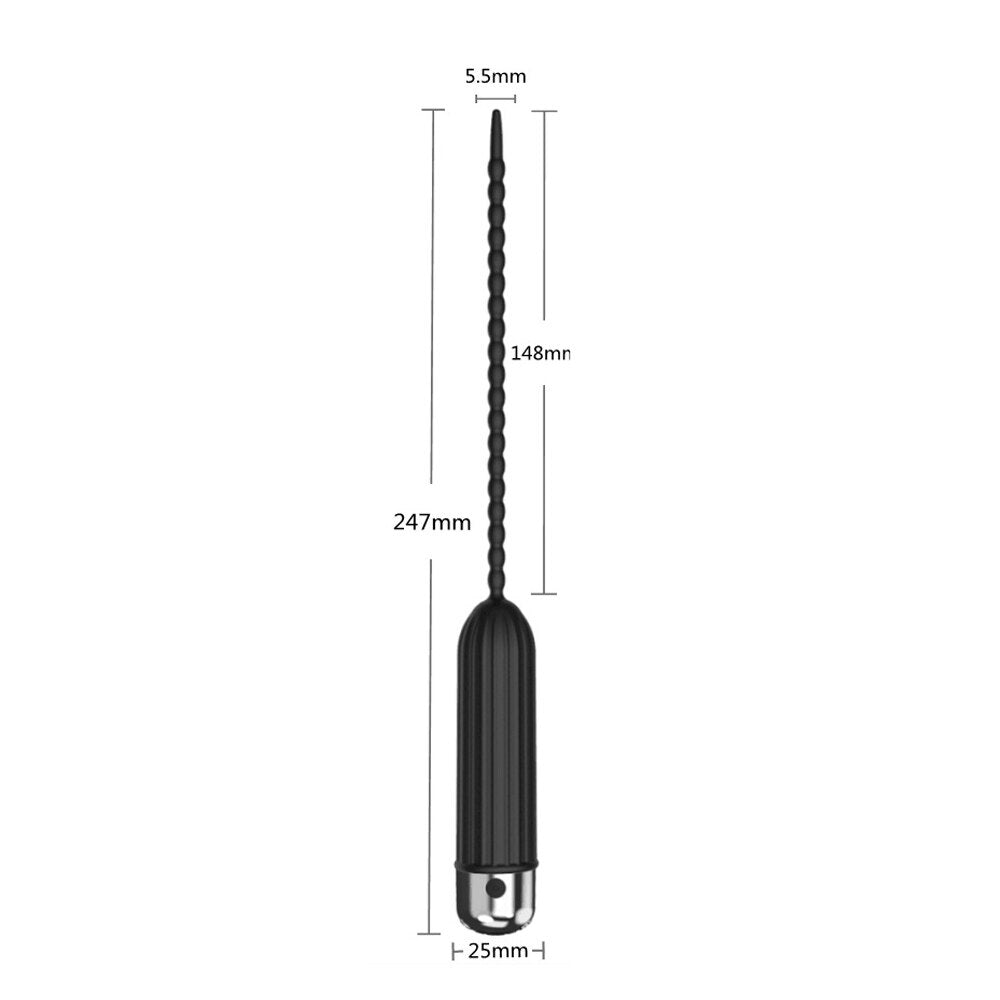 Silicone Urethral Dilators Penis Plug 10-Speed Vibrating Insertion Urethral Plug Catheter Sounds Vibrator Sex Toys for Men Adult