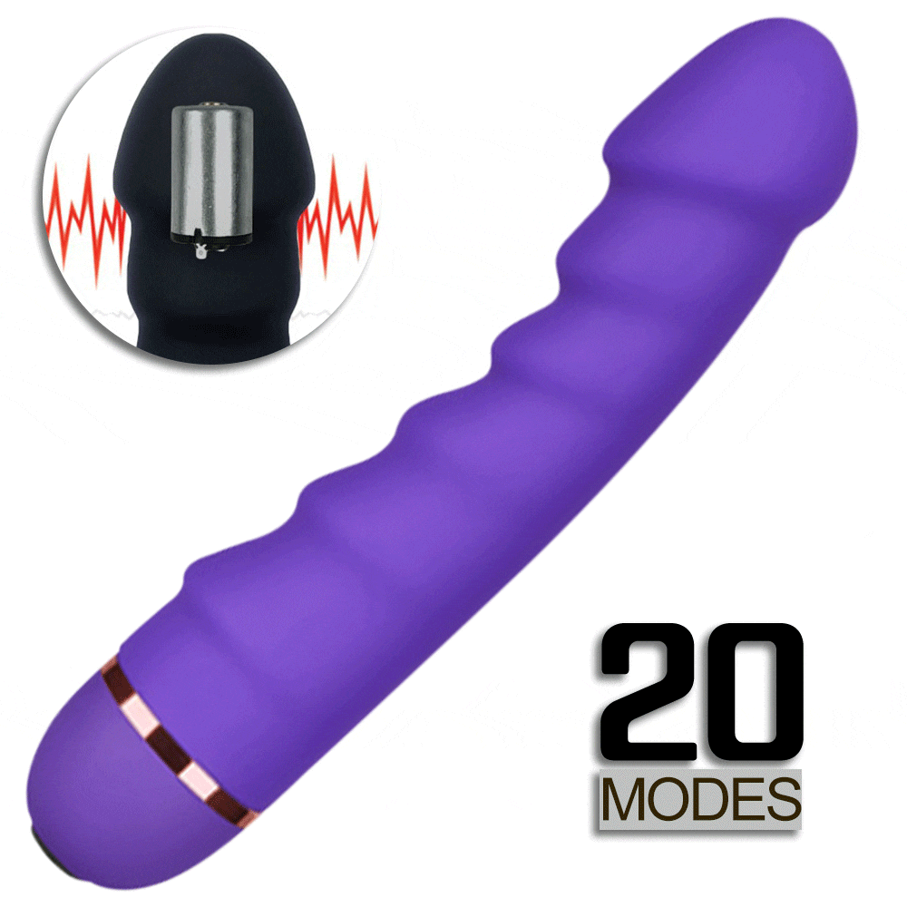 Simulation Silicone Dildo Vibrator, 20 Frequencies, Female Masturbation, Head Vibration, G-spot Clitoral Stimulator, Sex Toys for Women