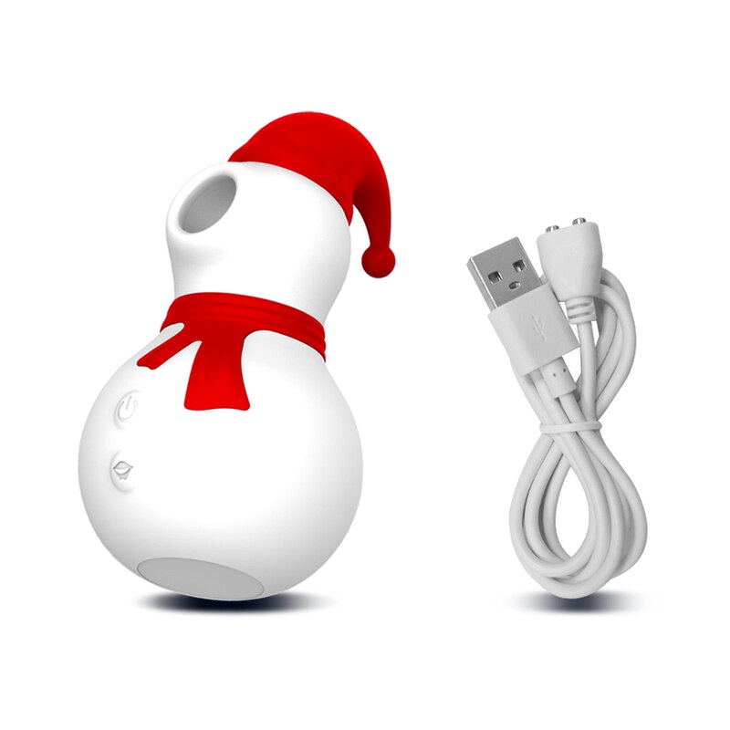 Snowman Clit Sucker Vibrator เซ็กซ์ทอยสำหรับผู้หญิงผู้ใหญ่18หัวนมคริสต์มาสหญิง Clitoris สูญญากาศกระตุ้นอมควย Oral