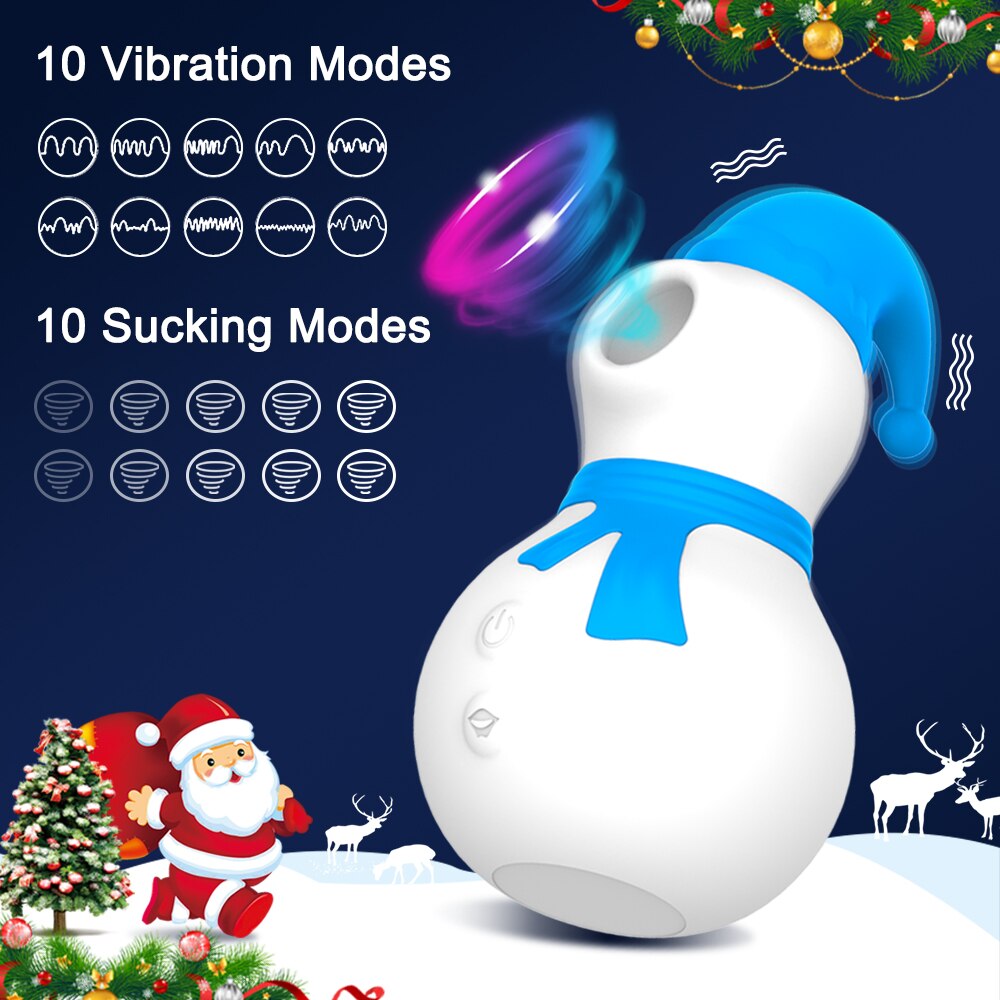 Snowman Clit Sucker Vibrator Sex Toy for Women Adults 18 Christmas Nipple Female Clitoris Vacuum Stimulator Cocksucker Oral