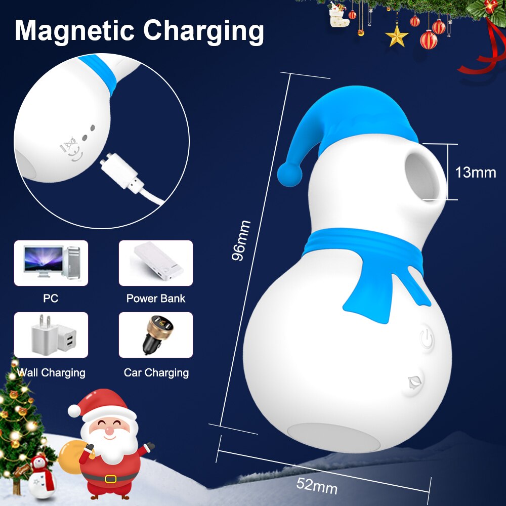Snowman Clit Sucker Vibrator Sex Toy for Women Adults 18 Christmas Nipple Female Clitoris Vacuum Stimulator Cocksucker Oral