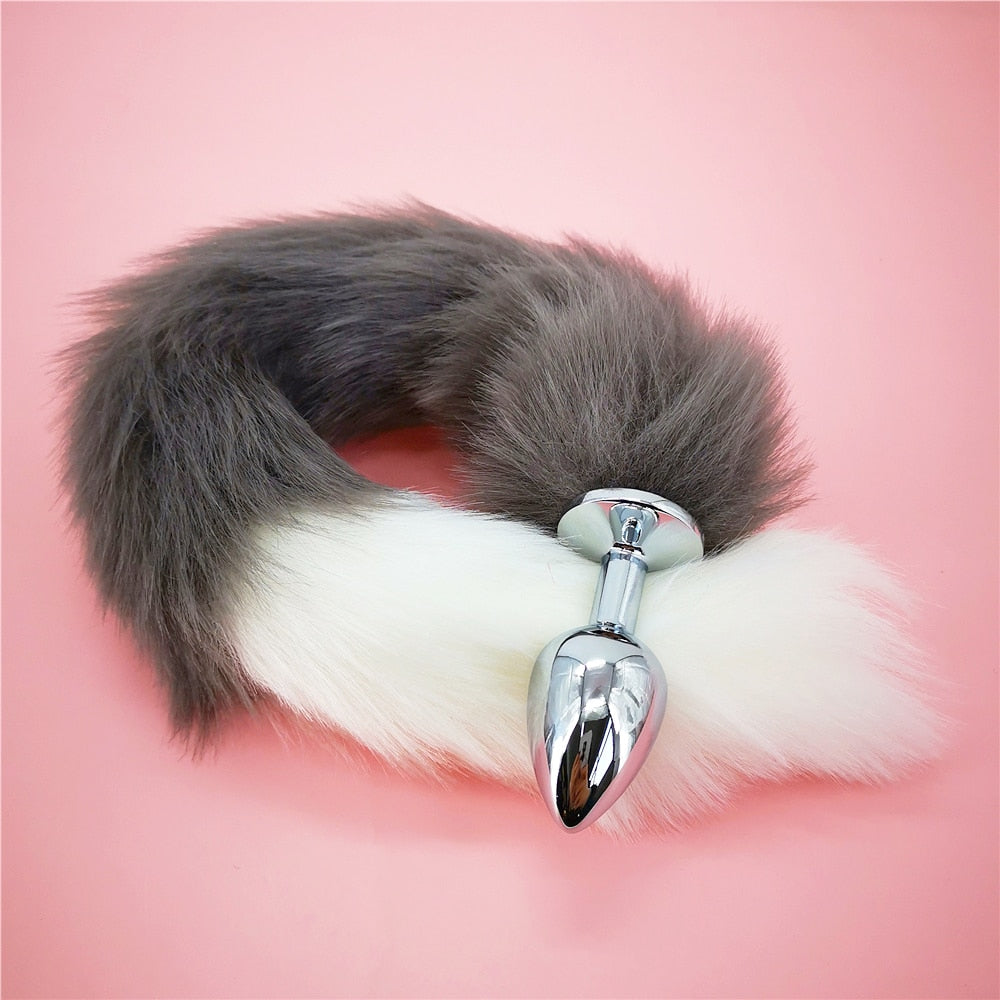 Soft Anal Plug Faux Fox Tail Cosplay Butt Plug Anal Sex Tail Stainless Smooth Steel Butt Plug Anal Sex Toys for Women Couples