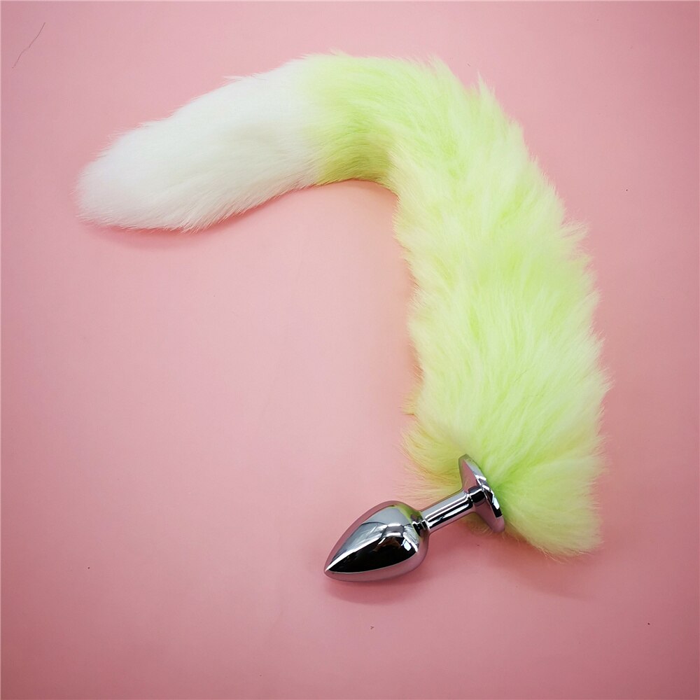 Soft Anal Plug Faux Fox Tail Cosplay Butt Plug Anal Sex Tail Stainless Smooth Steel Butt Plug Anal Sex Toys for Women Couples