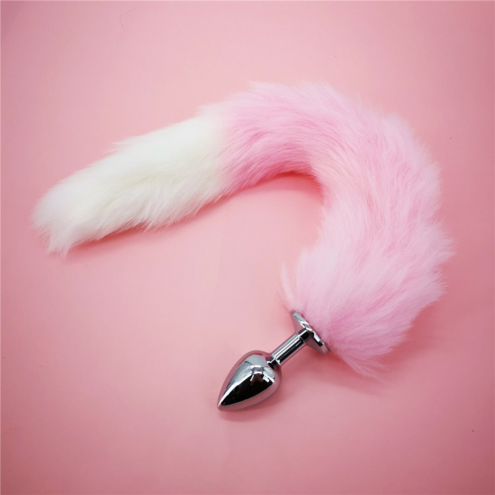 Soft Anal Plug Faux Fox Tail Cosplay Butt Plug Anal Sex Tail Stainless Smooth Steel Butt Plug Anal Sex Toys for Women Couples