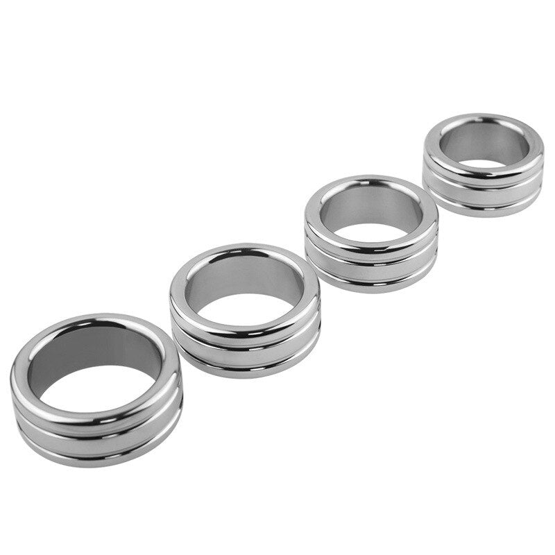 Stainless Steel Cock Ring Metal Penis Bondage Lock Restraint Ring Male Time Delay Ejaculation Penis Ring BDSM Sex Toy for Men