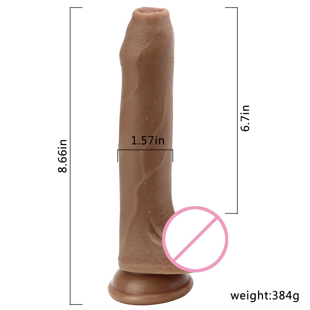 Strong Man Slide Foreskin Big Dildo Skin Feel Suction Cup Thick Cock Adult Toy for Men Women Gay Couple Silicone Penis