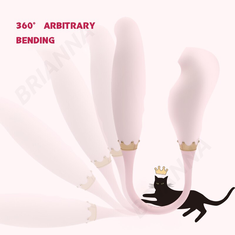 Sucking Vibrator Bendable Female 7-Frequency Pulse Soft Silicone G-Spot Clitoris Stimulator Sex Toy for Women Nipple Sucker