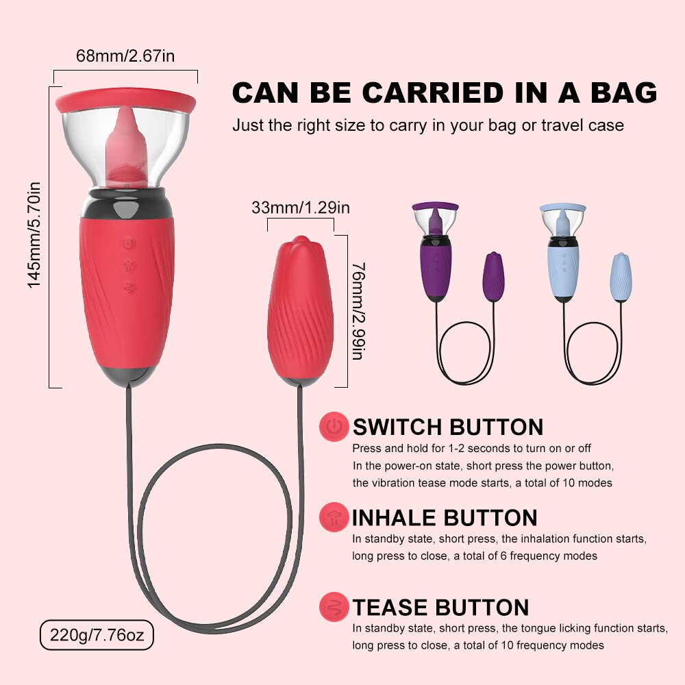 Sucking Vibrator Clit Stimulator Lick Toy G-Spot Bullet Vibrator Breast Nipple Sucker Vibrator Female Massager
