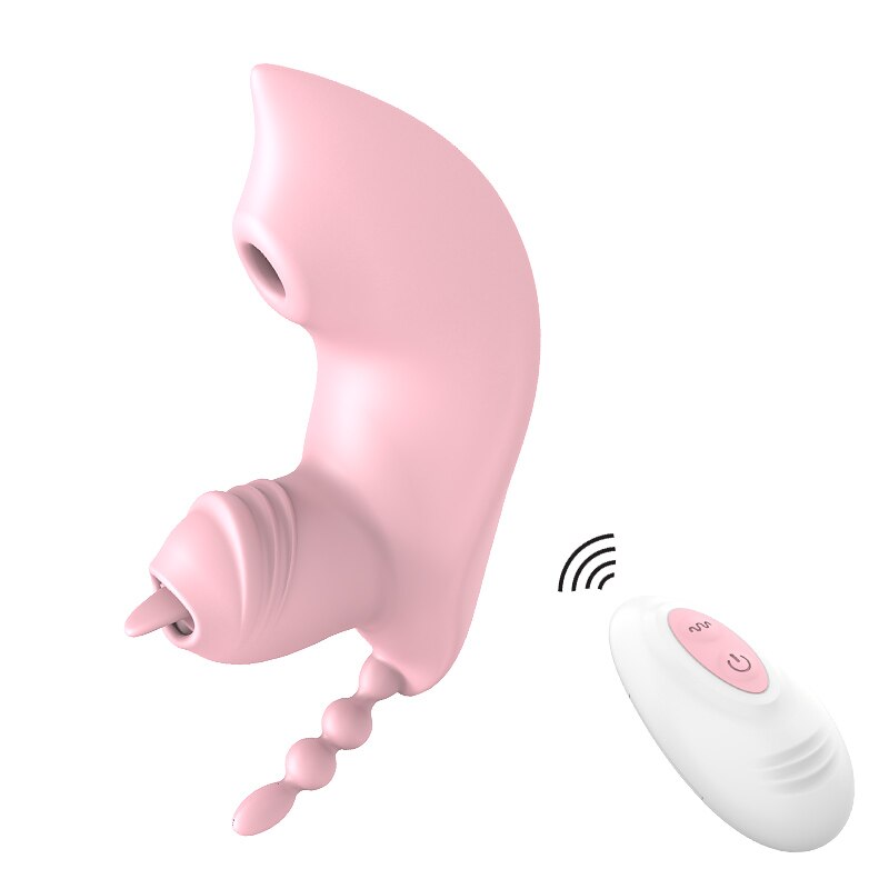เลีย Sucking Vibrator สำหรับผู้หญิง Wearable Dildo ระยะไกล G Spot ช่องคลอด Massager Clit Stimulator Vibrating Anal Butt Plug เซ็กซ์ทอย