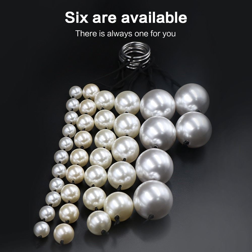 Super Large Pearl Anal Plugs, Long Anal Beads Butt Plug, Vaginal Balls Sex Toys for Women Men, Handheld Anus Masturbator Expander