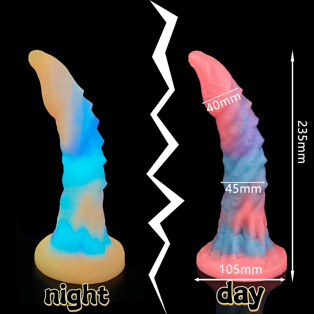 Super Soft Luminous Dog Penis Dildo Adult Sex Toy for Women Monster Dick Suction Cup Anal Toy Male Female Masturbation