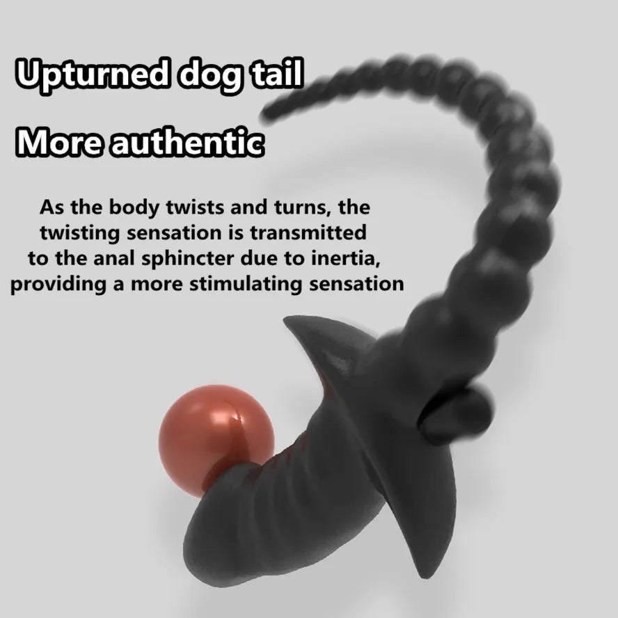 TPE Vibrator Dog Tail Butt Plug Puppy Tail Anal Plug Toys G-spot Stimulator Erotic Adult Toys Slave Women Tail Gay Sex Toys