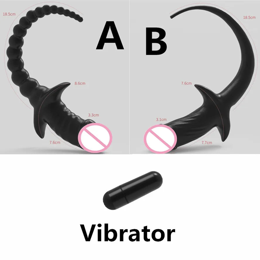 TPE Vibrator Dog Tail Butt Plug Puppy Tail Anal Plug Toys G-spot Stimulator Erotic Adult Toys Slave Women Tail Gay Sex Toys