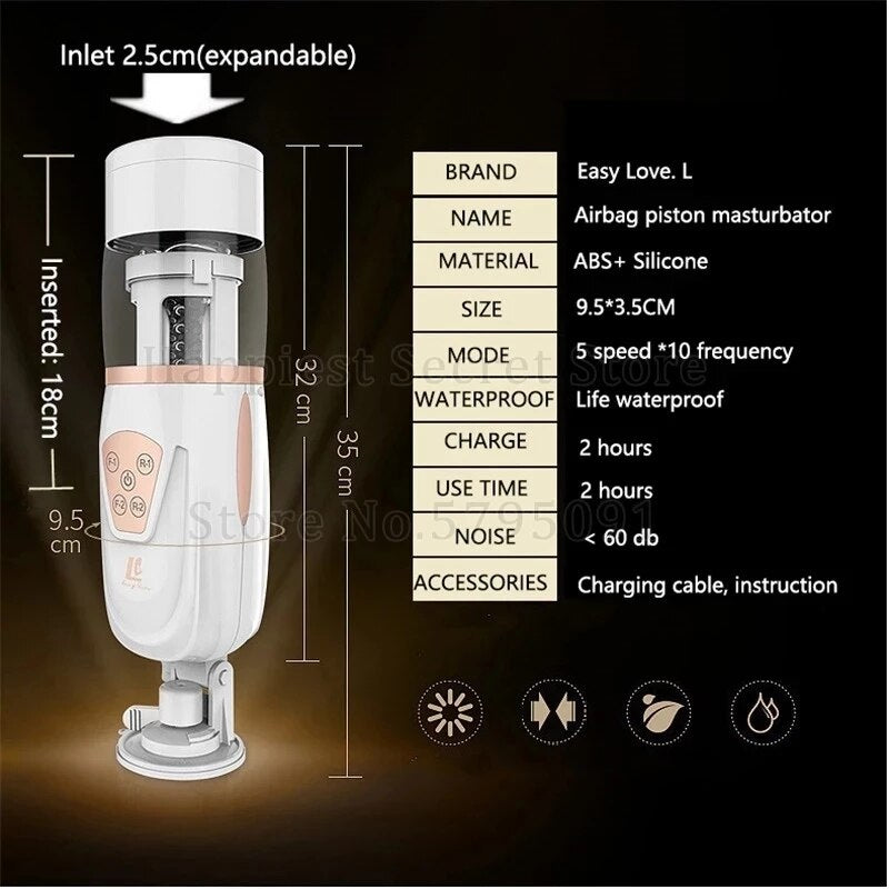 Automatic Telescopic Air Male Masturbator Artificial Vagina Oral Anal Sex Masturbation Male Machine Erotic Toy for Man