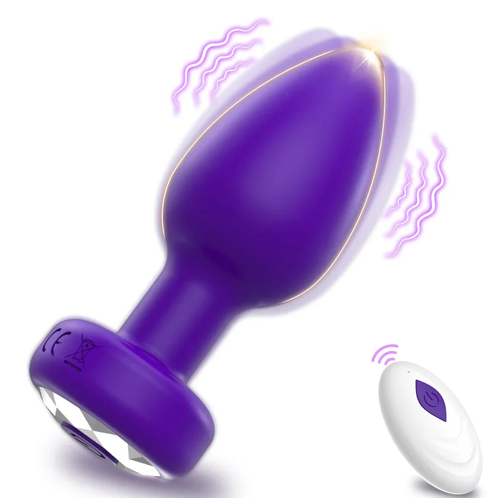 Telescopic Anal Plug Vibrator, Vibrating Butt Plug, Wireless Remote Dildo, Prostate Massager, Vagina Masturbator, Sex Toy for Men and Gays