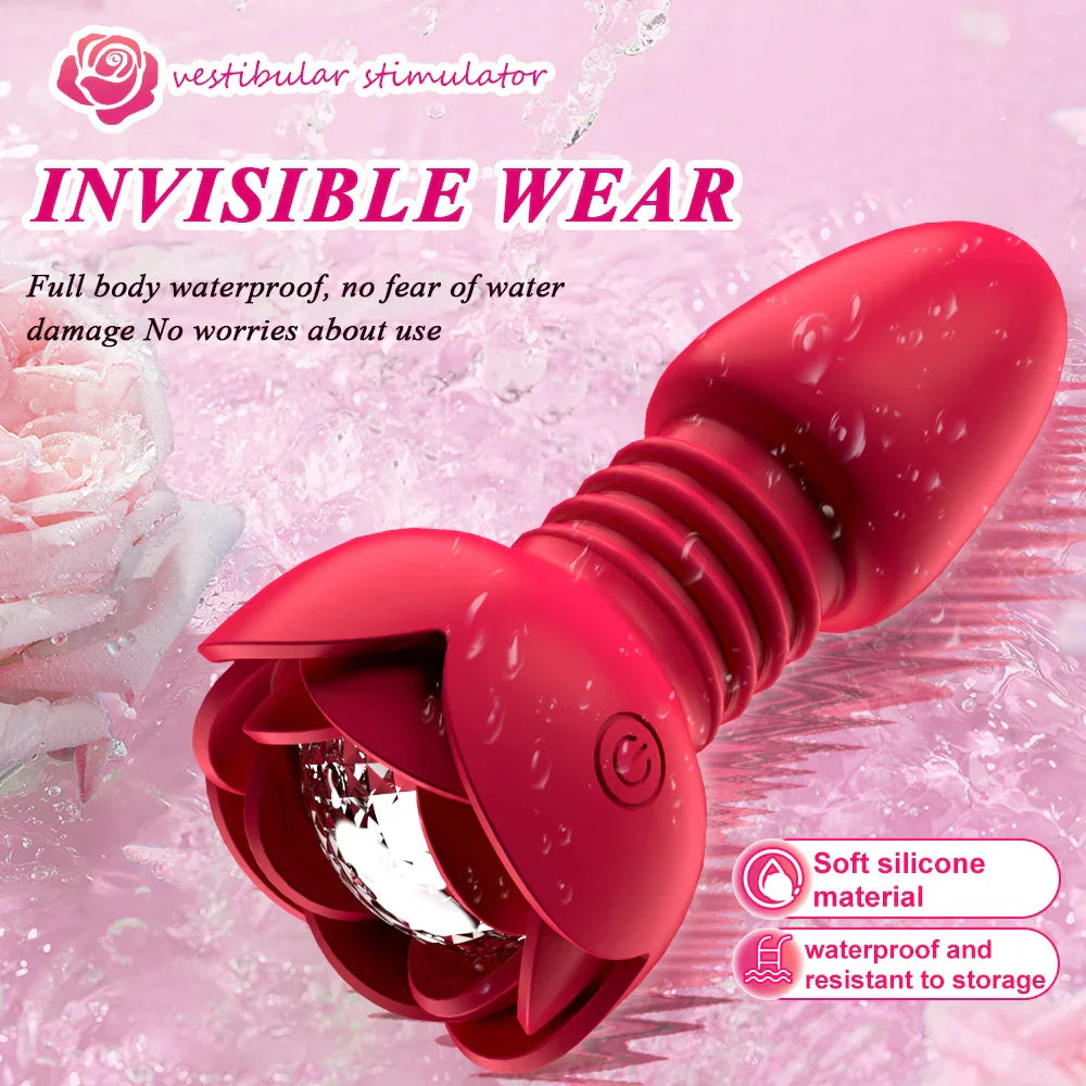 Telescopic Anal Plug Vibrator, Vibrating Butt Plug, Wireless Remote Dildo, Prostate Massager, Vagina Masturbator, Sex Toy for Men and Gays