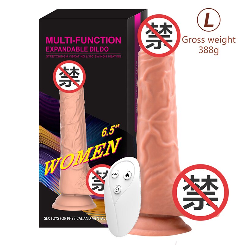 Telescopic Heating Dildo Vibrator G-Spot Massager Large Realistic Penis Climax Anal Sex Toy for Women Adult Product