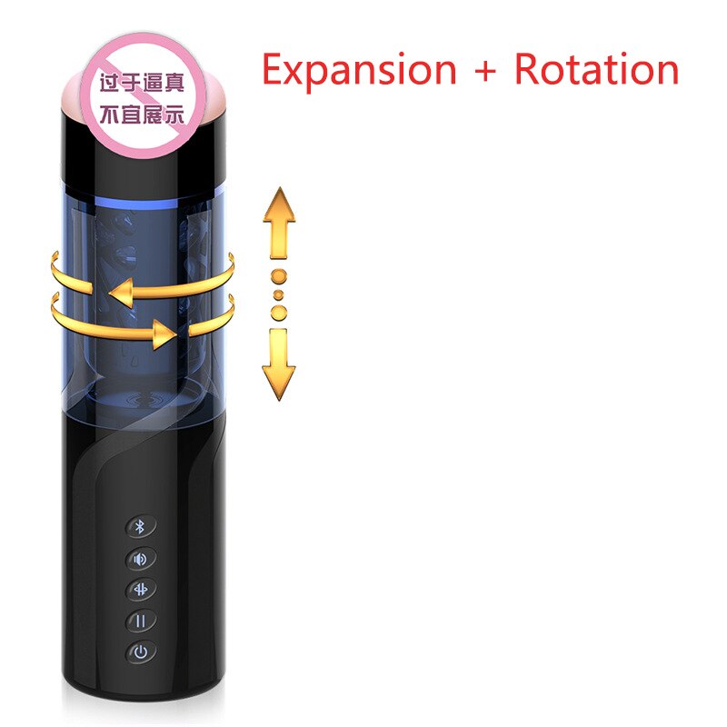 Bluetooth Auto Control Telescopic Rotating Piston Male Masturbator Cup Sexy Moans Sound Real Vagina Pussy Sex Toy for Men