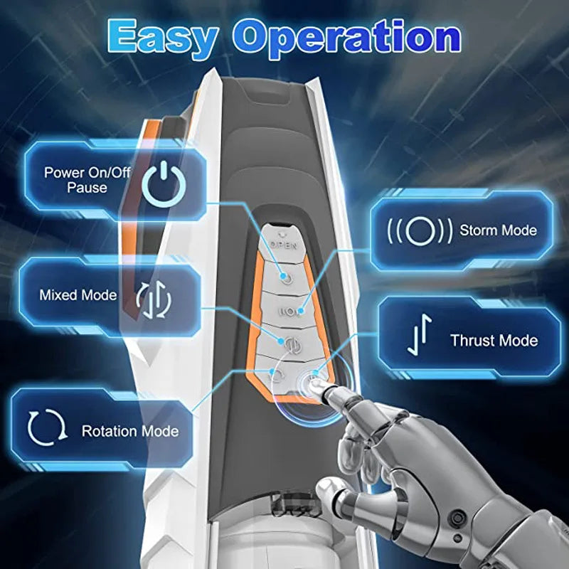Telescopic Rotating Male Masturbator Cup Adult Toy for Men Voice Interactive Airplane Cup Silicone Vagina