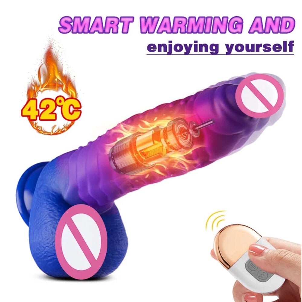สัตว์ที่สมจริง Thrusting ความร้อน Dildo Dragon Dick ไดโนเสาร์หญิง Masturbator เซ็กซ์ทอย G-Spot Anal Stimulation Penis Vibrator