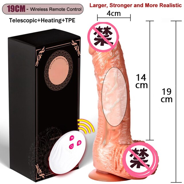 Thrusting การควบคุมระยะไกล Dildo Vibrator สมจริงอวัยวะเพศชายเกย์ถ้วย Masturbator คู่ Big Dick สำหรับผู้หญิงเซ็กซ์ทอย
