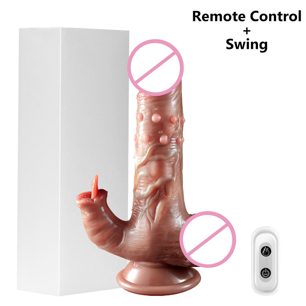 Thrusting Dildo Real Vibrator Suction Cup Telescopic Heating Penis Vibrator Female Masturbator Sex Toys for Women