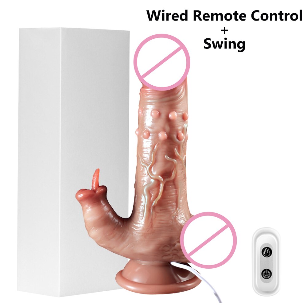 Thrusting Dildo Real Vibrator Suction Cup Telescopic Heating Penis Vibrator Female Masturbator Sex Toys for Women
