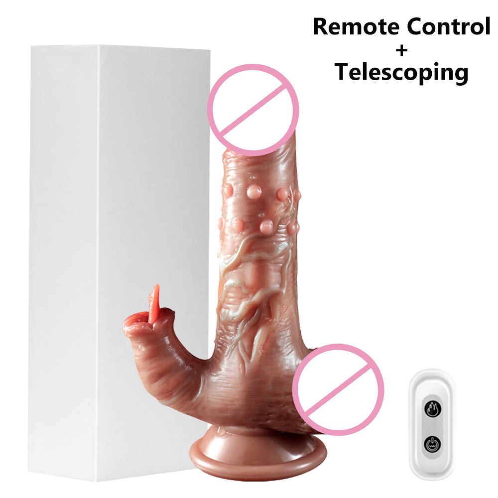Thrusting Dildo Real Vibrator Suction Cup Telescopic Heating Penis Vibrator Female Masturbator Sex Toys for Women