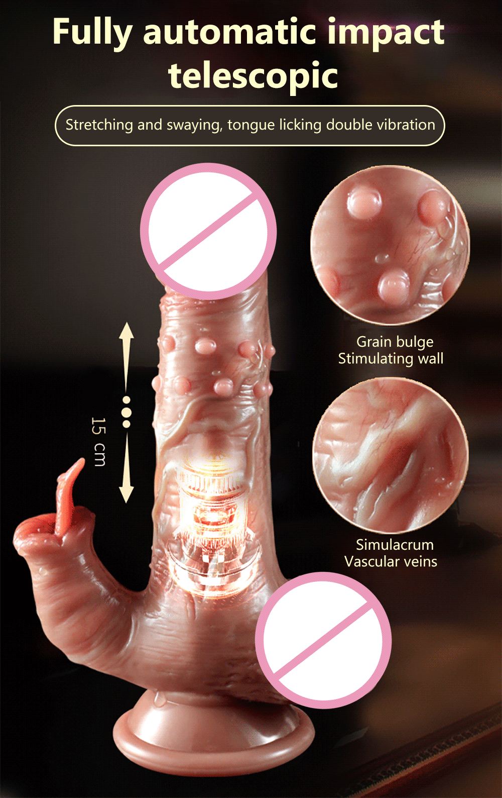 Thrusting Dildo Real Vibrator Suction Cup Telescopic Heating Penis Vibrator Female Masturbator Sex Toys for Women