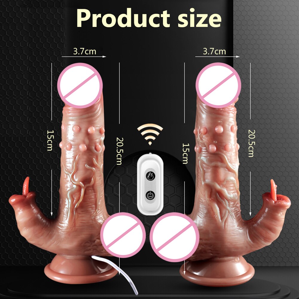 Thrusting Dildo Real Vibrator Suction Cup Telescopic Heating Penis Vibrator Female Masturbator Sex Toys for Women