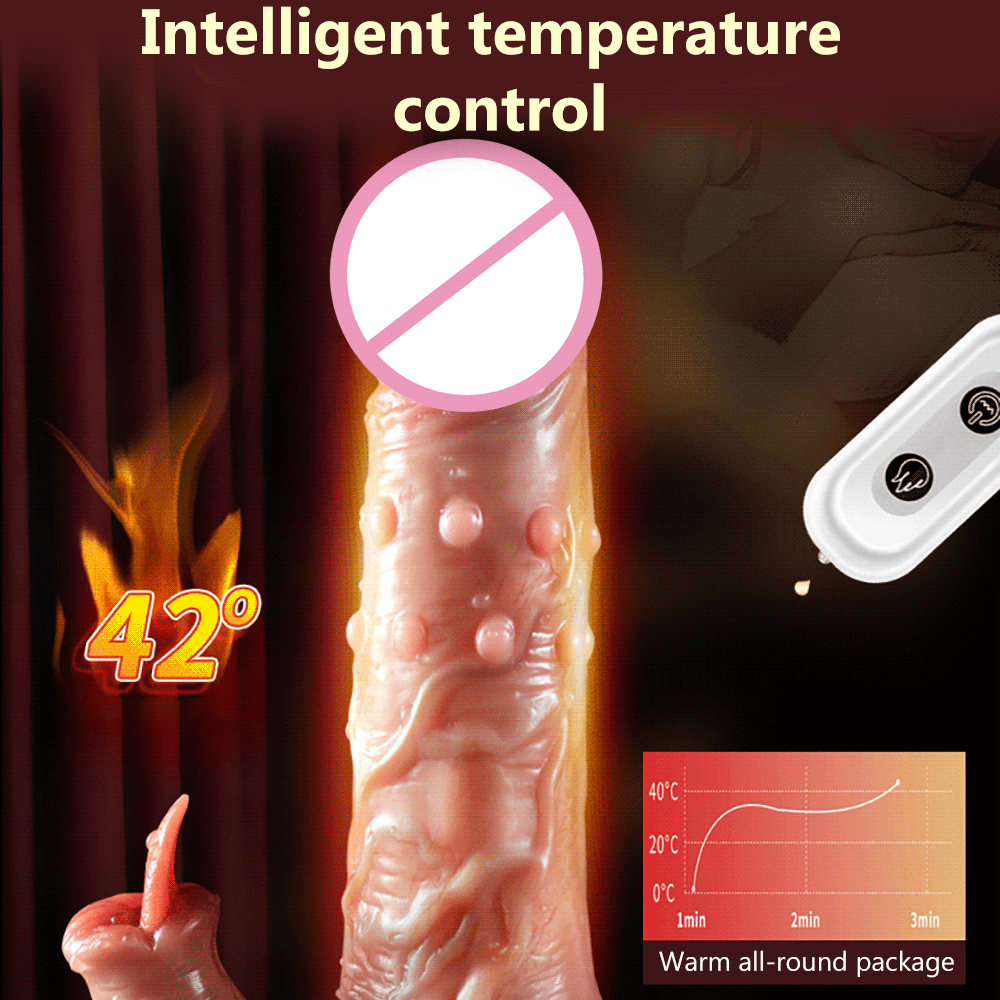 Thrusting Dildo Real Vibrator Suction Cup Telescopic Heating Penis Vibrator Female Masturbator Sex Toys for Women
