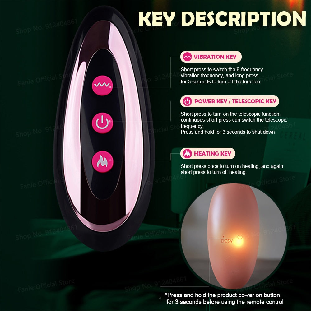 Remote Control Thrusting Real Silicone Dildo Vibrators for Adult Women Telescopic Penis Female Vagina Masturbator Sex Toys
