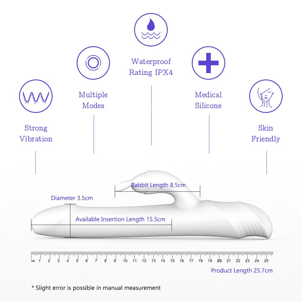 Thursting กระต่าย Vibrator สำหรับผู้หญิง Rolling ลูกปัดซิลิโคน Dildo Clitoris G Spot Stimulator ผู้ใหญ่เซ็กซ์ทอย Drywell V20