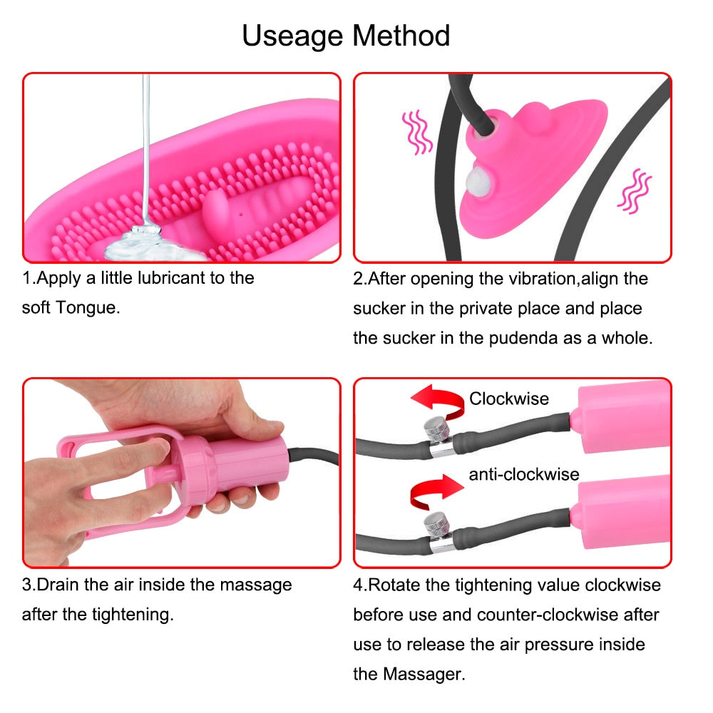 Tongue Licking Sucking Vagina Pump Masturbator Clitoris Stimulator Nipple Vibrator Vacuum Pussy Pump 10 Speed Sex Toys for Women