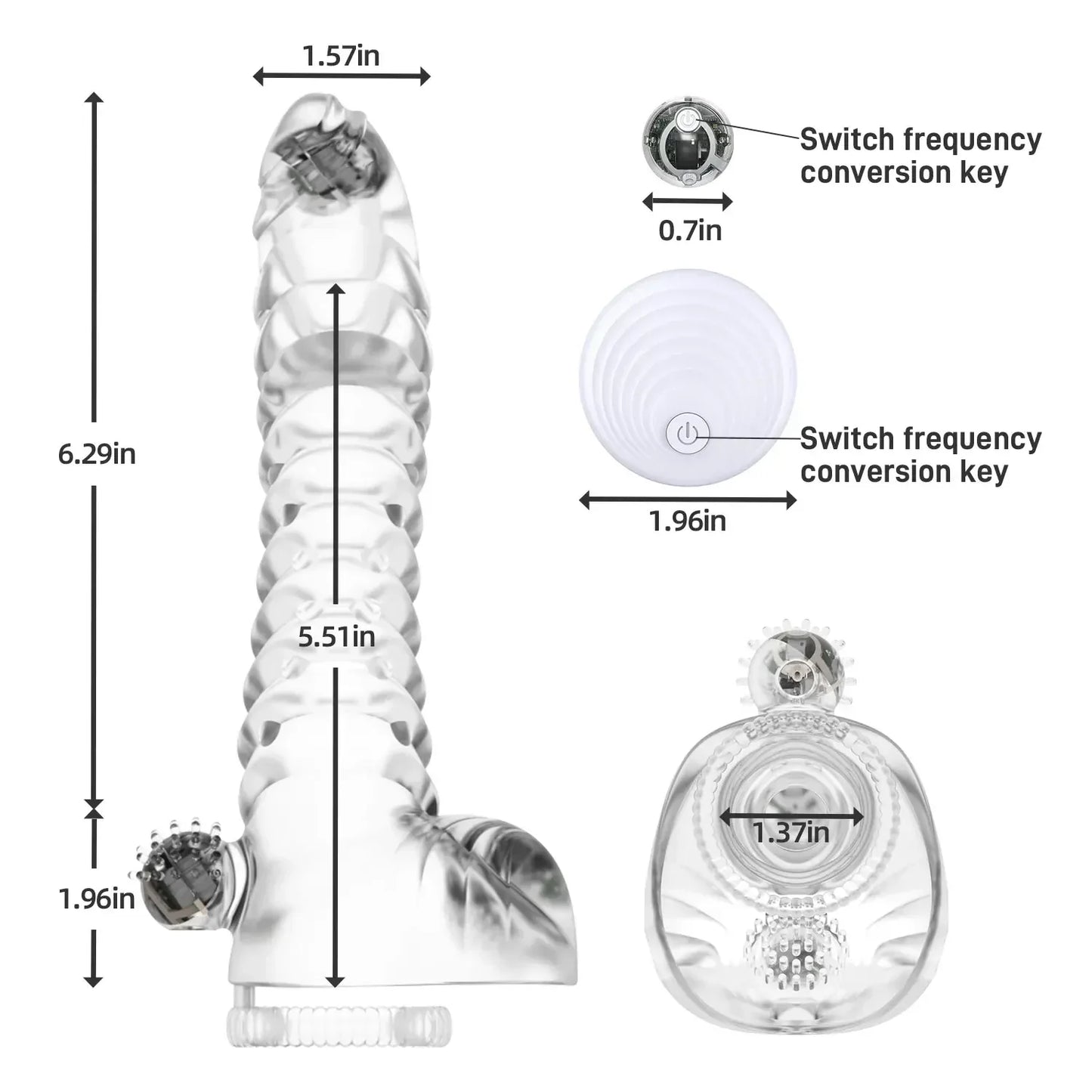 Transparent Realistic Penis Enlargement Sleeve Cock Ring Delay Ejaculation Extender Condoms Lock Ring Sex Toys for Men Adult